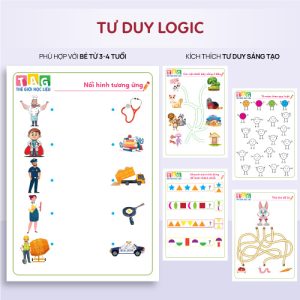 Học Liệu Rèn Luyện Tư Duy Logic, Tăng Khả Năng Tập Trung Phát Triển Trí Tuệ Cho Bé 3-6 Tuổi