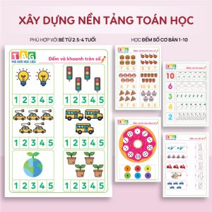 Học liệu tập đếm số cho bé 3-4 tuổi giúp bé nhận biết số lượng & phát triển tư duy toán học