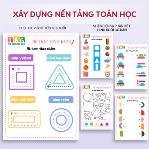 Học liệu nhận biết hình khối, phát triển tư duy không gian, kích thích sáng tạo dành cho bé 3-6 tuổi