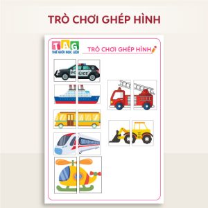 Nhận thức thị giác P2 - Ghép hình phương tiện, trò chơi rèn khả năng quan sát tư duy