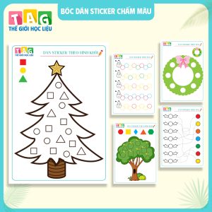 Học Liệu Bóc Dán Sticker Dot Chấm Màu Phát Triển Tư Duy Logic & Nhận Biết Số, Màu Sắc Cho Trẻ 2–6 Tuổi